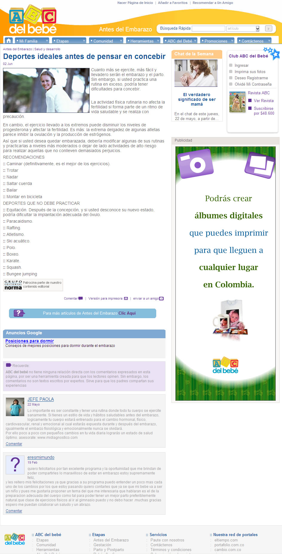 Pagina del ABC del bebe