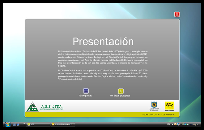 Pantalla inicial de la aplicación // proyect's satarting screen