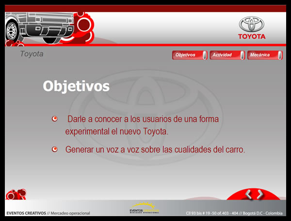 Presentación comercial de proyecto para Toyota // Commercial presentation for Toyota