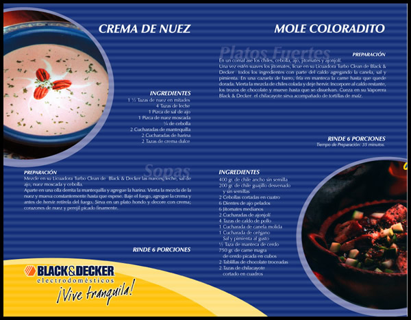 Página del cuadernillo de recetas//recipes book page