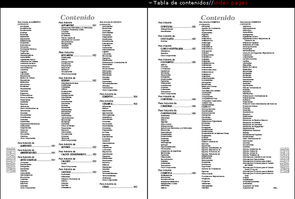 tabla de contenidos//index