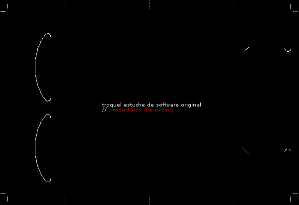 troquel para estuche de software // product box cutting diagram