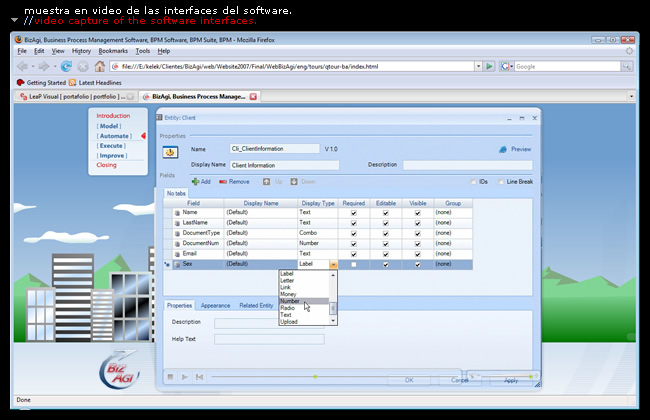 demostración en video de la interfaz del software//video demo about software interface