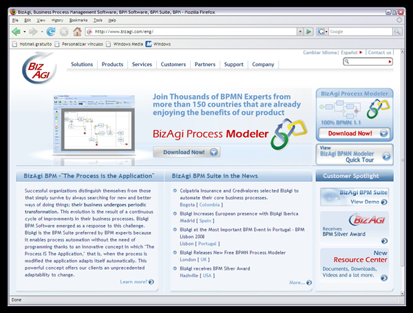 BizAgi - Web site corporativo//BizAgi's corporate web site