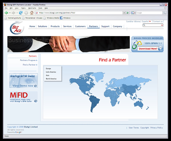 BizAgi - Web site corporativo//BizAgi's corporate web site