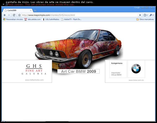 art Cart BMW 2009 - Helbert Ortiz | presentación web del proyecto a los patrocinadores