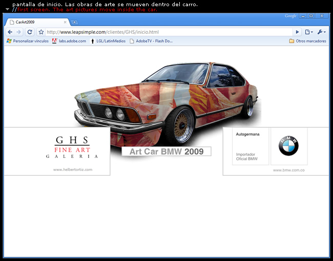 art Cart BMW 2009 - Helbert Ortiz | presentación web del proyecto a los patrocinadores