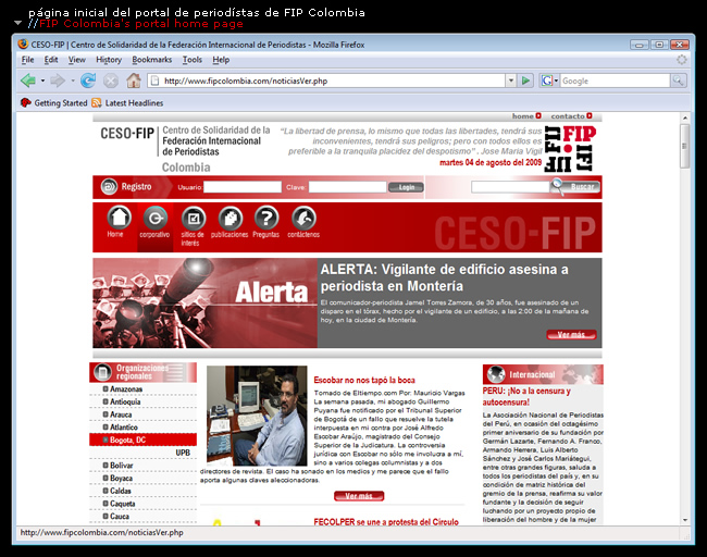 Página inicial del portal // Web portal home page