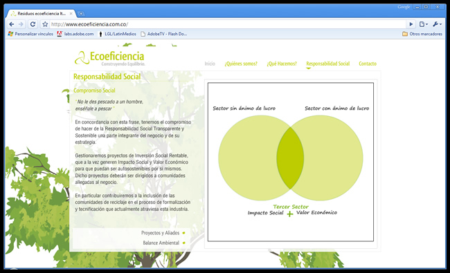 Ecoeficiencia - Web site corporativo//Ecoeficiencia's corporate web site