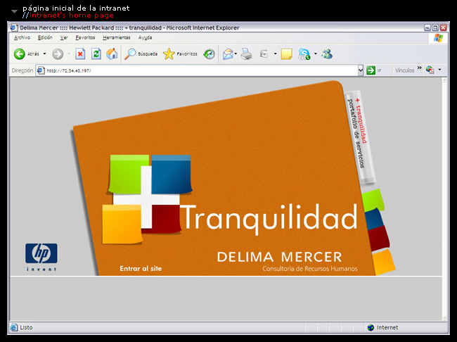página inicial de la intranet // Intranet portal home page