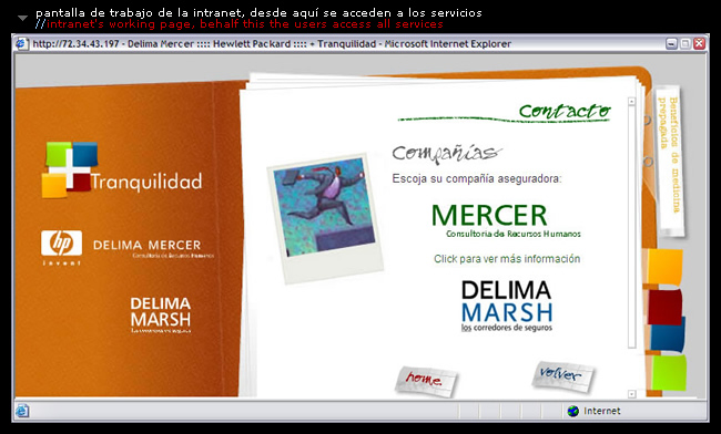 página inicial de servicios // Services initial page