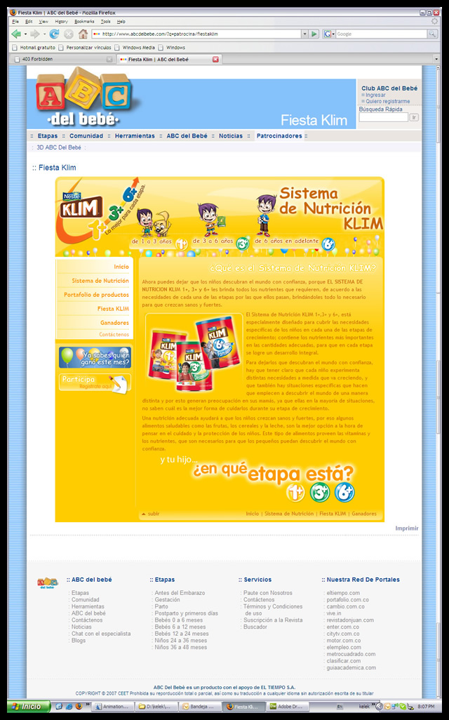 Leche Klim - Minisitio commercial//Klim Milk - commercial minisite | Products information